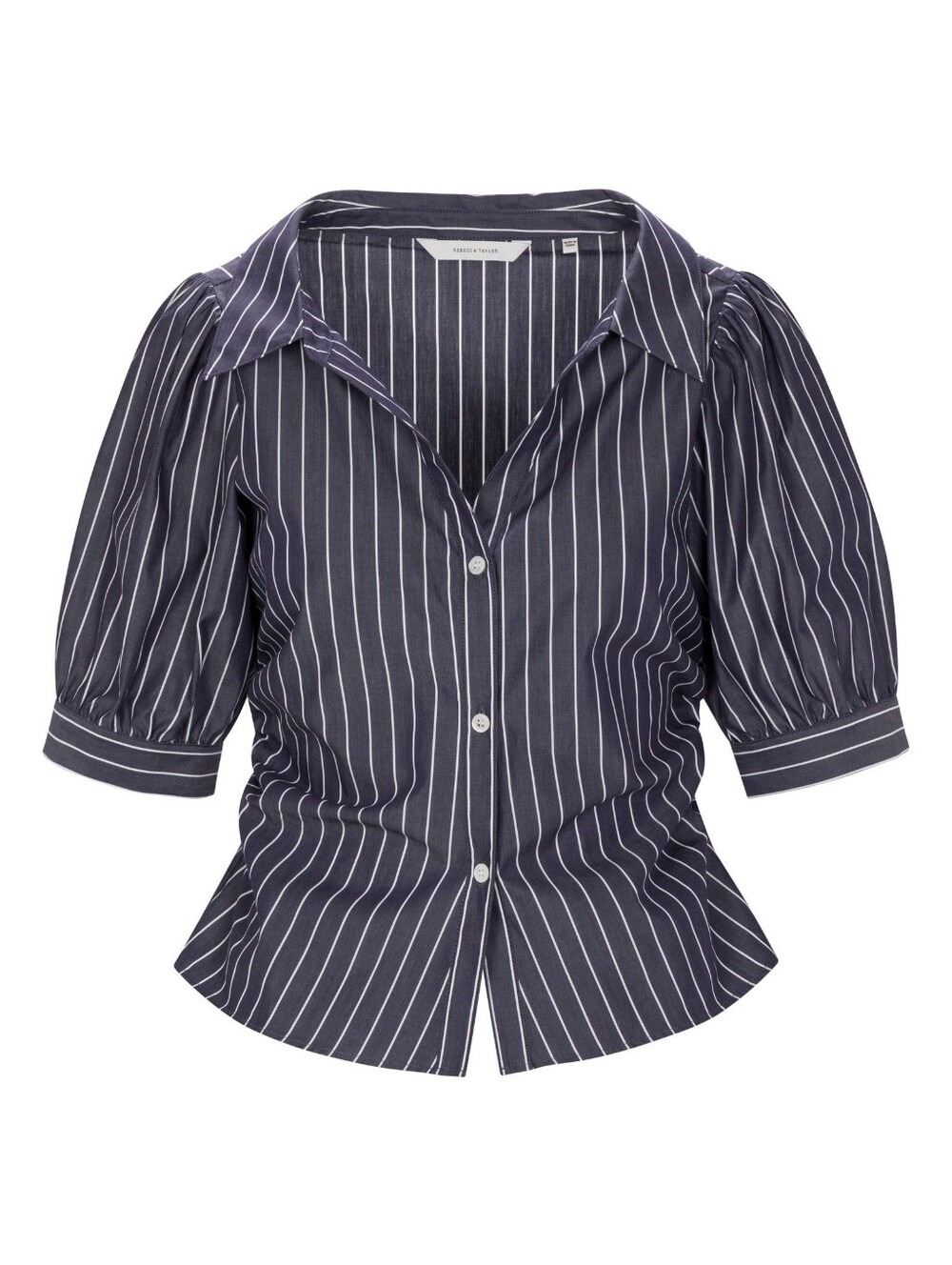 Rebecca Taylor Isla Stripe Poplin Shirt in Navy Stripe - Picture 3 of 8